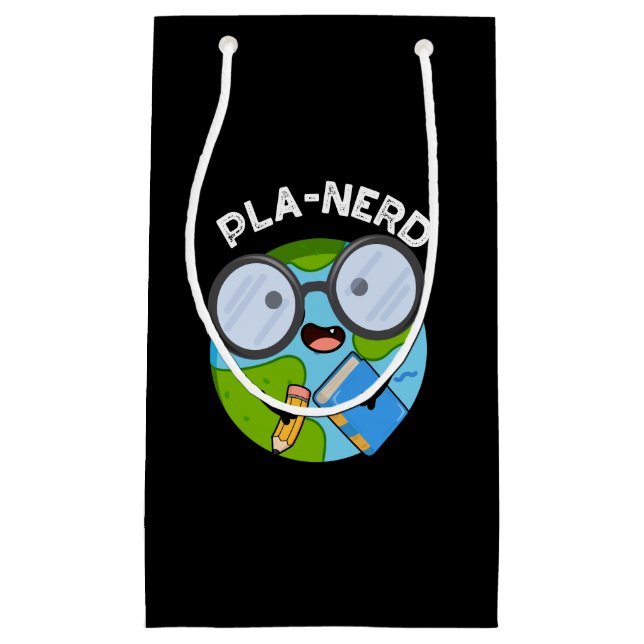 Planerd Funny Planet Puns Dark BG Small Gift Bag (Front)