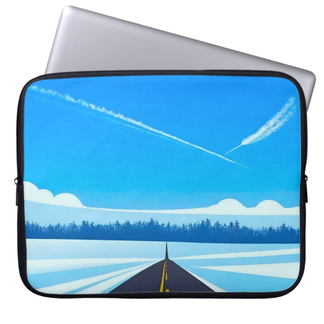 Planes and beautiful blue sky laptop sleeve (Front)