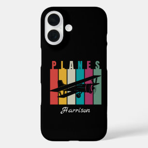 Planes,Typography,Aviation,Minimalist,Personalised iPhone 16 Case