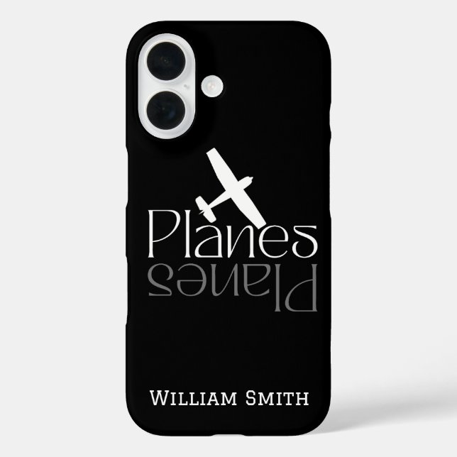 Planes Typography & Cessna Aeroplane,Minimalist Case-Mate iPhone Case (Back)