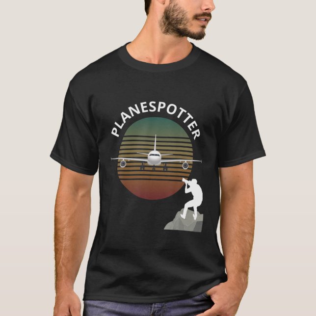 Planespotter Pilot Aircraft Watching Airline T-Shirt (Front)