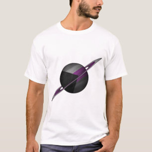 Planet and Rings in Demisexual Pride Flag Colours T-Shirt