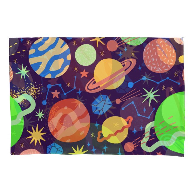 Planet and Space Theme  Pillowcase (Front)