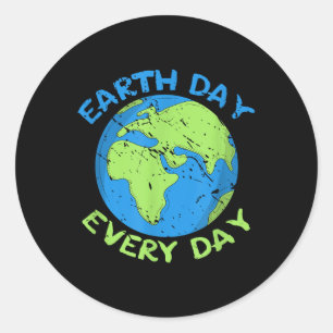 Planet Anniversary Earth Day Everyday Earth Day  Classic Round Sticker