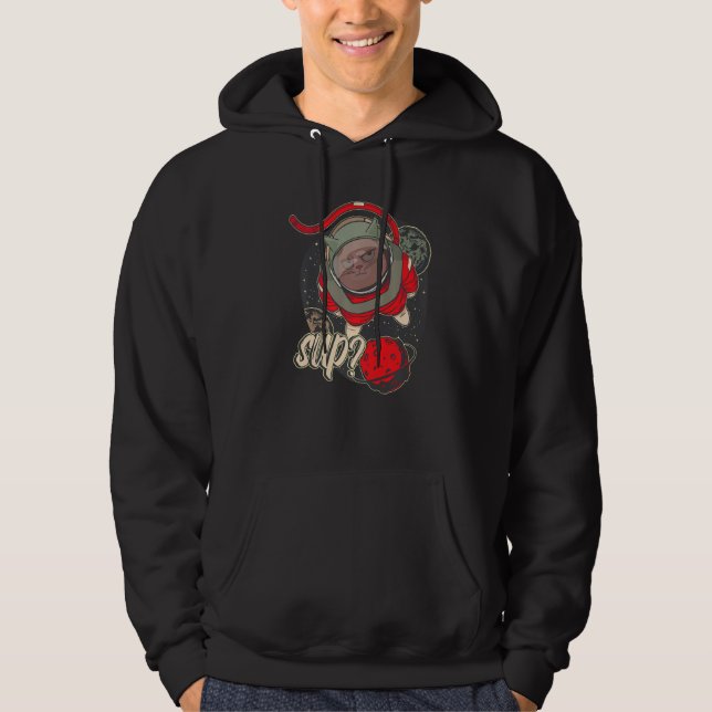 Planet Astronaut Space Cat Kids Astrology Hoodie (Front)