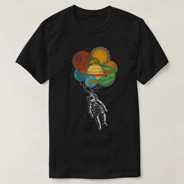 Planet Balloon Space Science Kids Gift Galay Astro T-Shirt (Design Front)