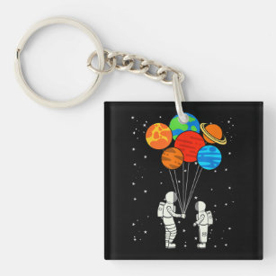 Planet Balloons Astronaut Planets Galaxy Space Out Key Ring