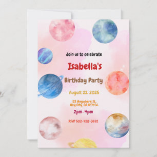 Planet Birthday Party Invitation