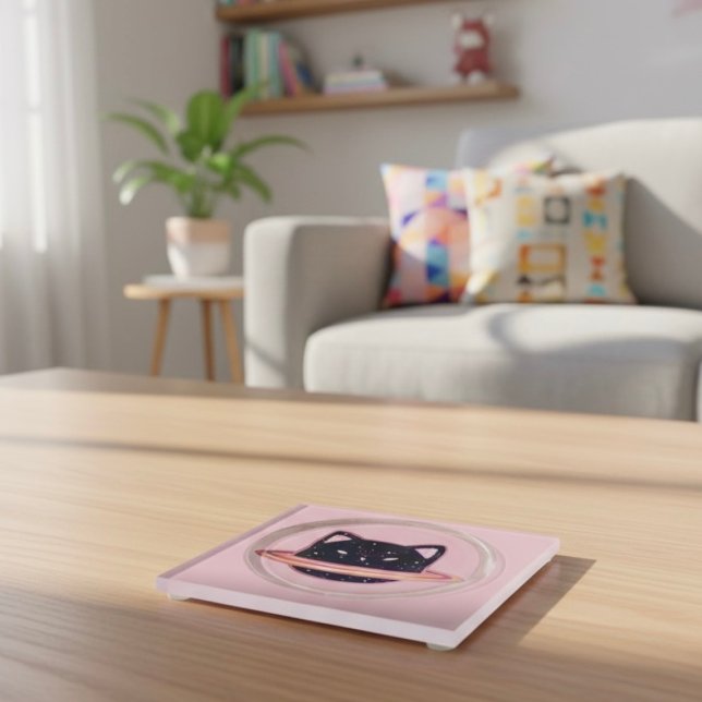 Planet Cat Glass Coaster (Creator Uploaded)
