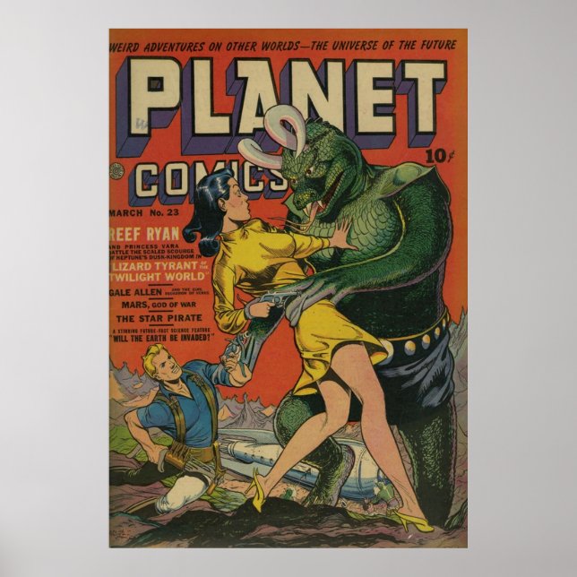 Planet Comics 23  Vintage SciFi Poster (Front)