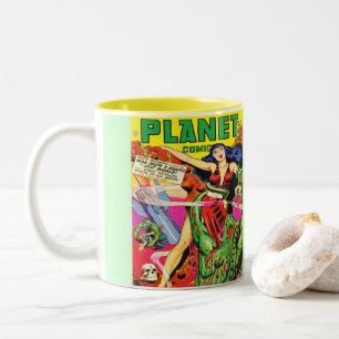 PLANET COMICS: ICONIC SCIENCE FICTION PUBLICATION Two-Tone COFFEE MUG