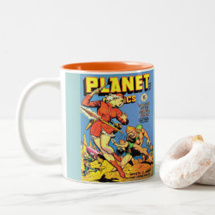 PLANET COMICS ILLUSTRATION FROM THE 1950's Two-Tone Coffee Mug