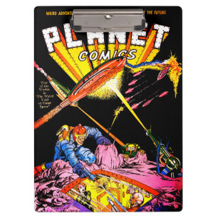 Planet Comics Laser Attack Sci Fi Vintage Comics Clipboard