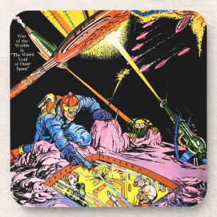 Planet Comics Laser Attack Sci Fi Vintage Comics Coaster