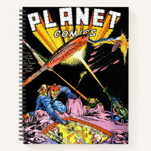 Planet Comics Laser Attack Sci Fi Vintage Comics Notebook