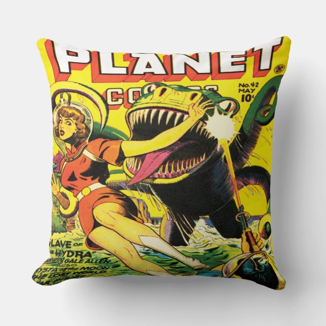 PLANET COMICS SCI FI ART ILLUSTRATION CUSHION (Front)