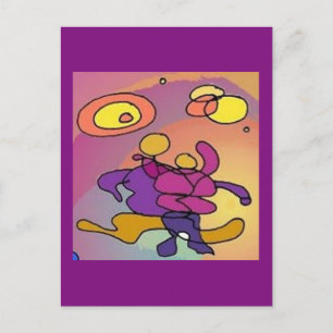 Planet Dancers Abstract Art Postcard