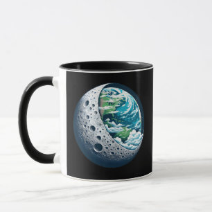 Planet Earth and Its Moon: Celestial Wonder Mug