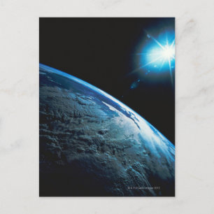 Planet Earth and Star from Space Postcard