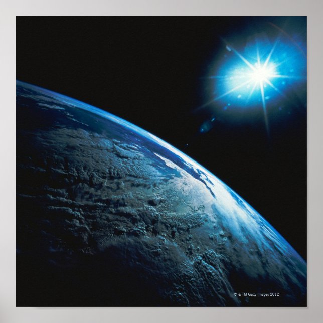 Planet Earth and Star from Space Poster (Front)