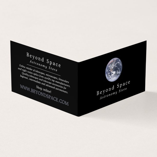 Planet Earth, Astronomer, Astronomy Store Business Card (Outside)
