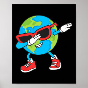 Planet Earth Birthday Day Dab Groovy Dabbing Boys Poster