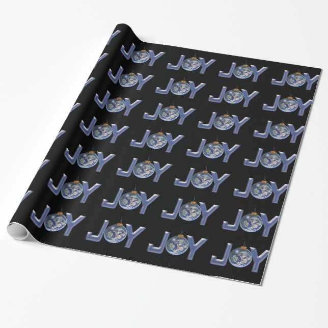 planet earth Christmas ornament Wrapping Paper (Unrolled)