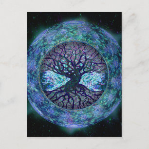 Planet Earth Circle of Life, Tree of Life Postcard
