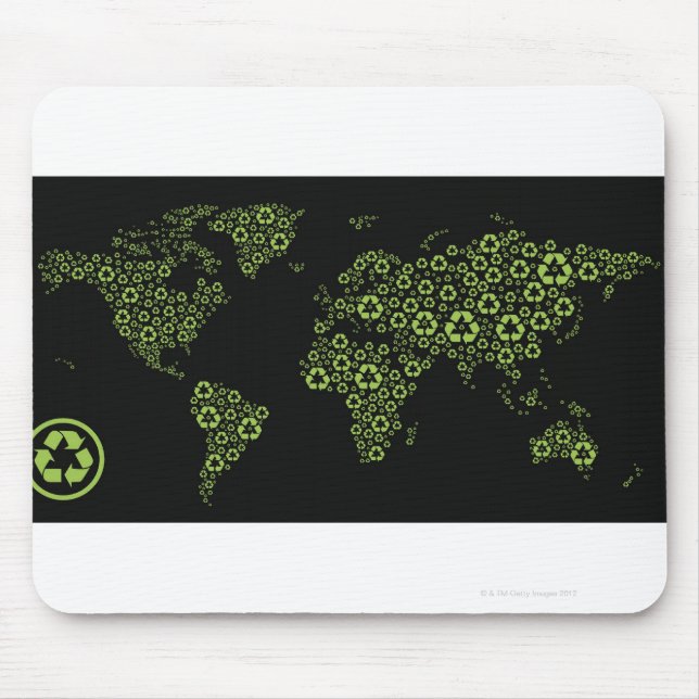 Planet earth composed of recycling symbols mouse mat (Front)