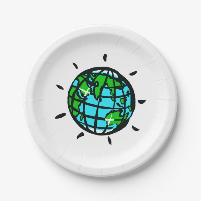Planet EARTH - Earth Day -Conservation - Party  Paper Plate (Front)