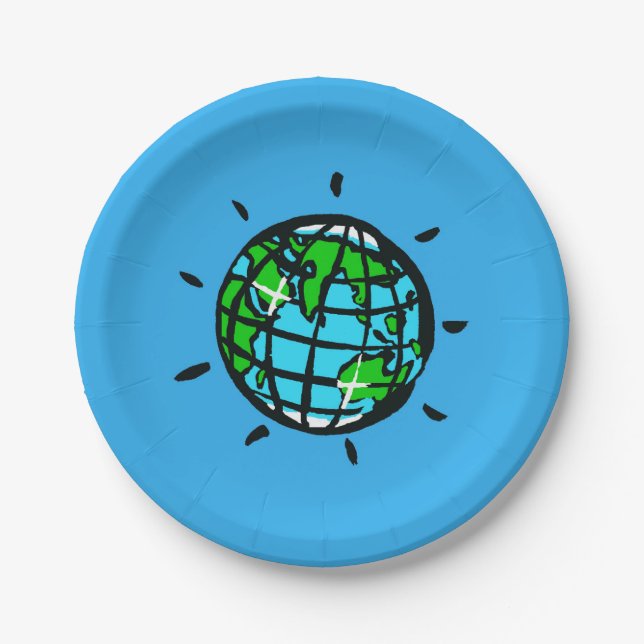 Planet EARTH -Earth Day - Conservation - Party Paper Plate (Front)