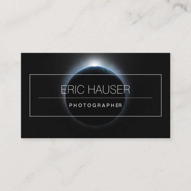 Planet Earth Eclipse Photographer Business Cards (Front)