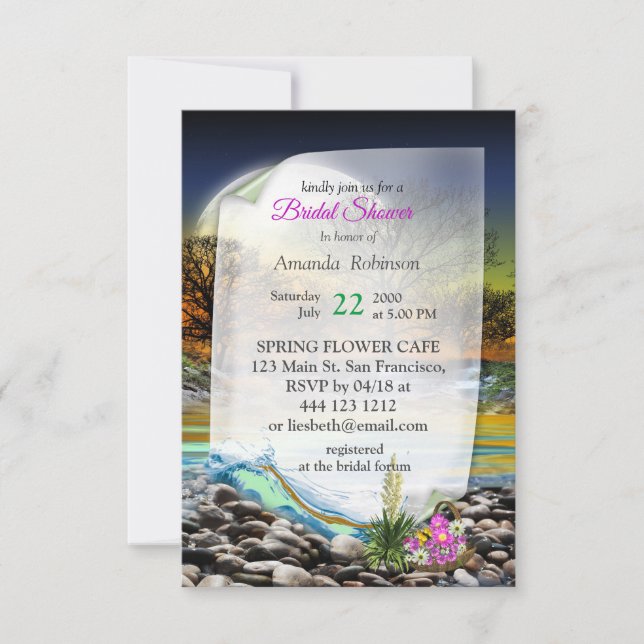 Planet Earth Element Bridal Thank You Card (Front)