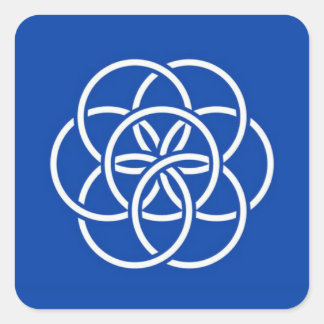 Planet earth flag square sticker