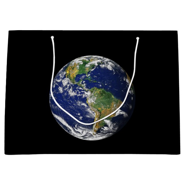 PLANET EARTH FROM SPACE Large Gift Bag (Front)