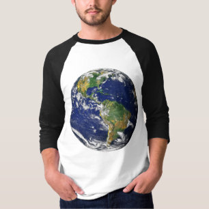 PLANET EARTH FROM SPACE Mens Raglan Long Sleeve T-Shirt