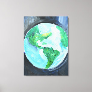 Planet Earth Globe Abstract Canvas Print