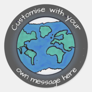 Planet Earth Globe Custom Classic Round Sticker