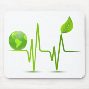 PLANET EARTH HEART MONITOR MOUSE MAT