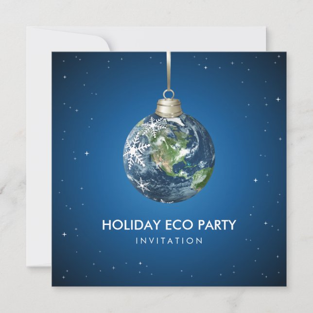 Planet Earth Holiday Christmas party invitation (Front)