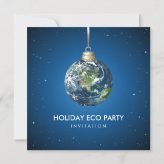 Planet Earth Holiday Christmas party invitation