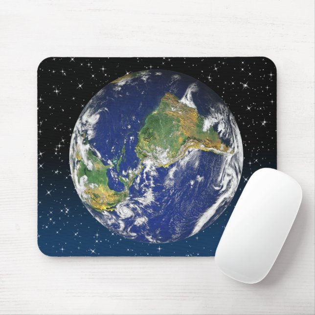 Planet Earth In Outer Space Mouse Mat (With Mouse)