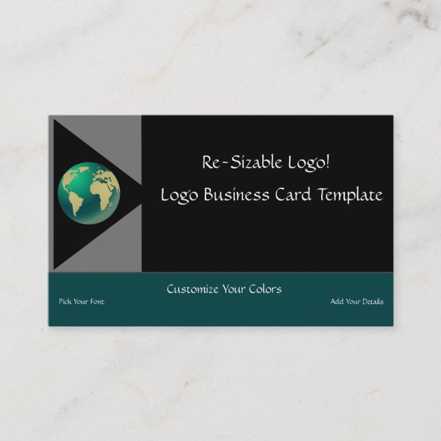 Planet Earth Logo Business Card (Front)