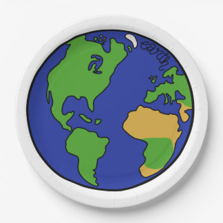 Planet Earth of the Solar System Paper Plate