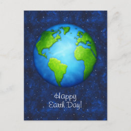 Planet Earth on space postcard