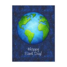 Planet Earth on space postcard