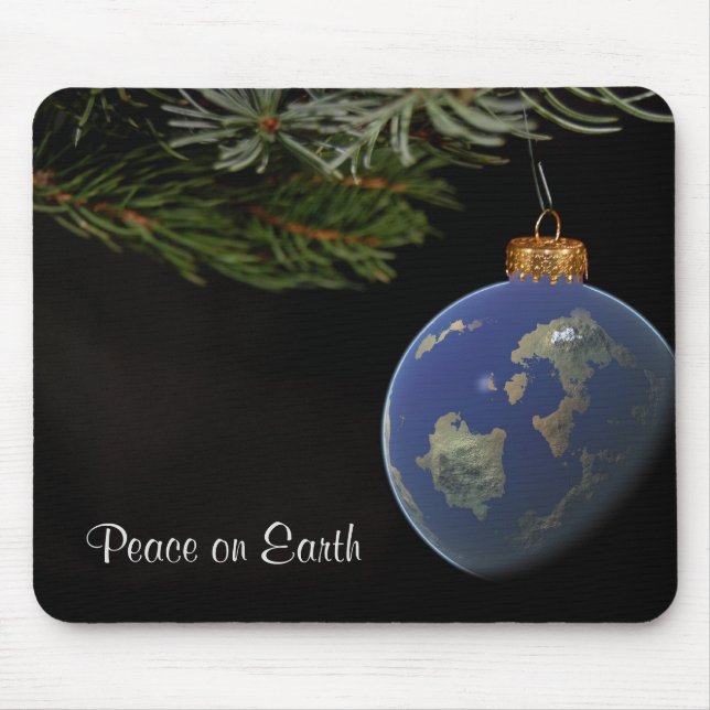 Planet Earth ornament on pine Mouse Mat (Front)