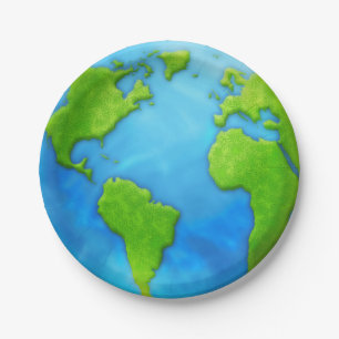 Planet Earth paper plate