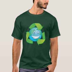 Planet Earth Recycle Cartoon Character T-Shirt