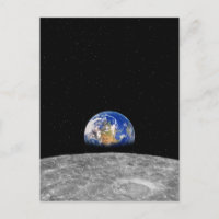 Planet earth rising over Moon